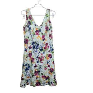 Floral Fit & Flare Sleeveless Dress Multi Color – Size 14